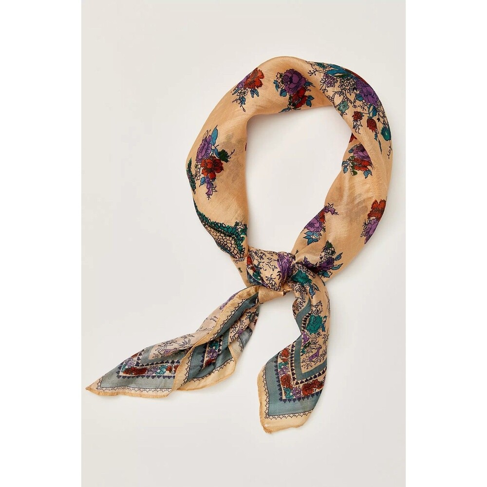 Free People So Silk Printed Bandana Scarf Tube Top Belt Paisley Wrap OS 291151
